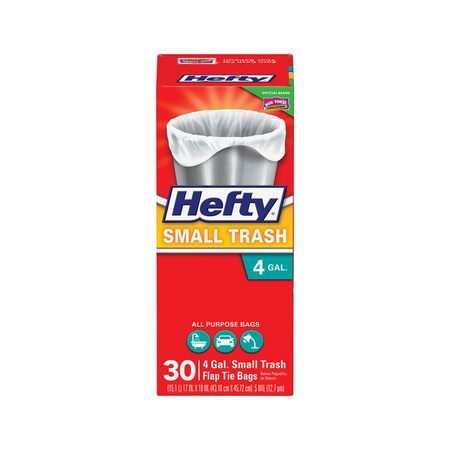 Hefty Hefty 4 gal Trash Bags Flap Tie 30 pk 0.5 mil E20119